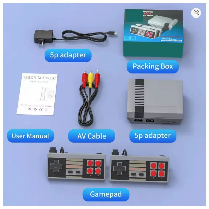 Retro Game Console, AV Classic Video Game System, Built-in 620 Games Dual-Player Mode Console with 2 Controllers, Holiday Gift
