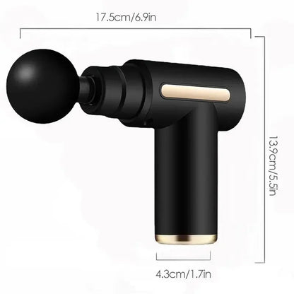 Portable Fascial Massage Gun Electric Percussion Pistol Massager Body Relaxation With LED Touch Screen 4Replaceable Massage Head