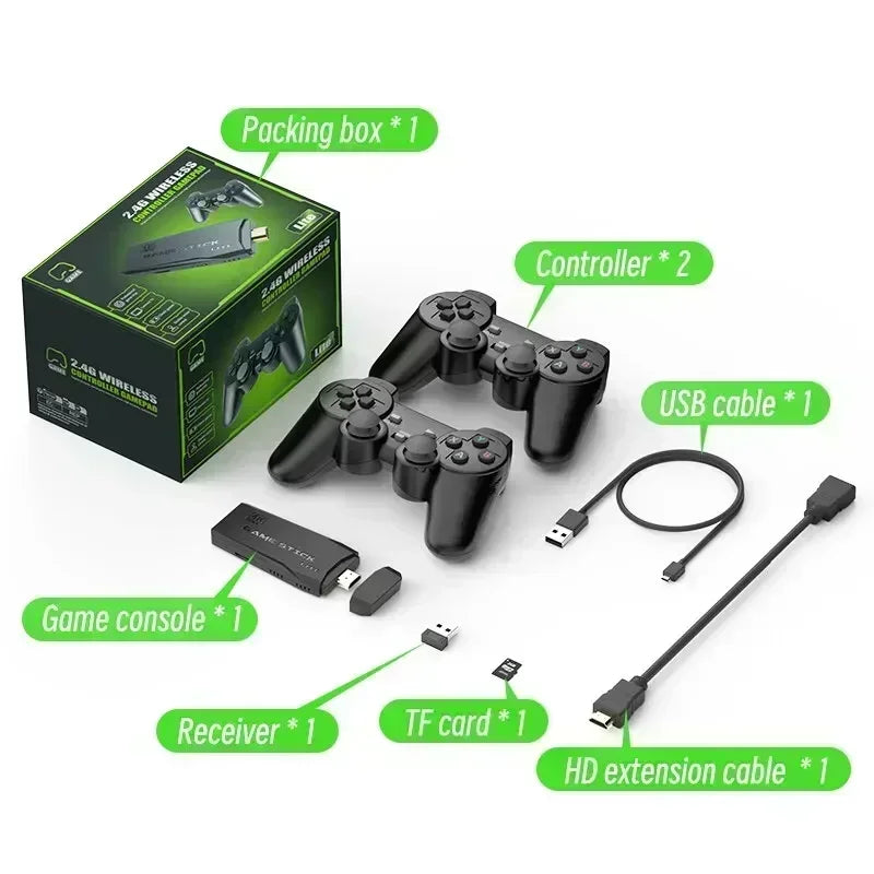M8 4K Video Game Console Wireless Controller Gamepad Retro Home TV Plug and Play Portable Gaming Player ﻿