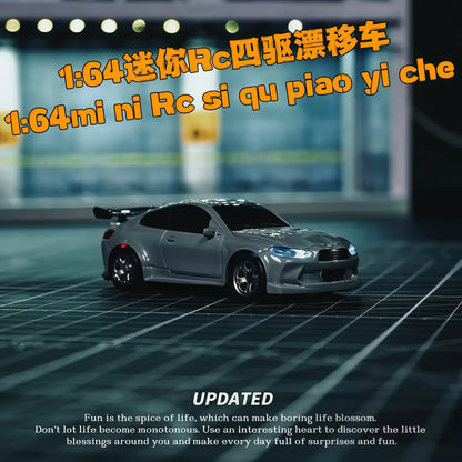 New 1/64 4wd Drift Rc Car Adjustable Speed Mini Racing Vehicle Pocket Size Desktop Remote Control Toy Gift For Boys Kids hot