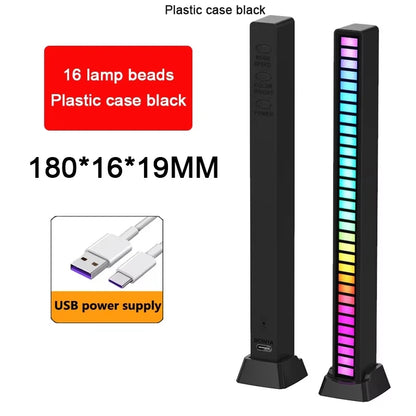 RGB Lamp LED Strip Lights Pickup Light Sound Control Lamp Ambient Light Smart APP Control Music Rhythm For Game Desktop Light