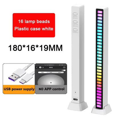 RGB Lamp LED Strip Lights Pickup Light Sound Control Lamp Ambient Light Smart APP Control Music Rhythm For Game Desktop Light