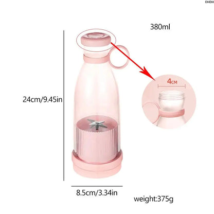 Mini Juice Blender Portable Rechargeable Blender Electric USB Fresh Fruit Juicer 6-Blade Smoothie Ice Maker