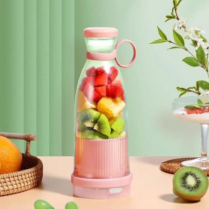 Mini Juice Blender Portable Rechargeable Blender Electric USB Fresh Fruit Juicer 6-Blade Smoothie Ice Maker