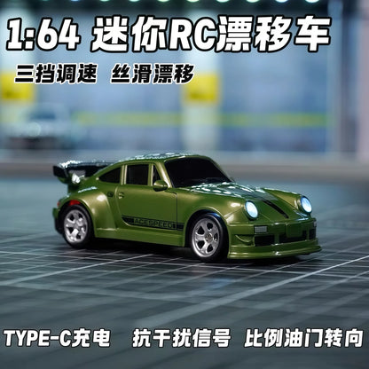 New 1/64 4wd Drift Rc Car Adjustable Speed Mini Racing Vehicle Pocket Size Desktop Remote Control Toy Gift For Boys Kids hot