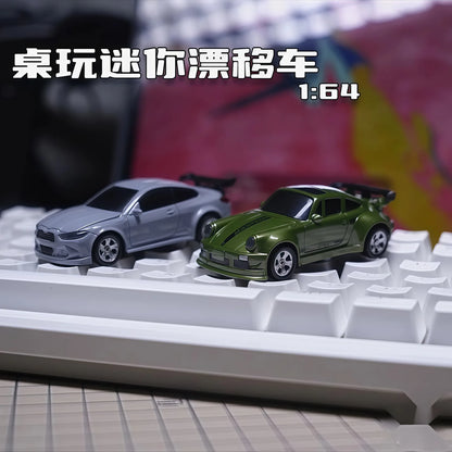 New 1/64 4wd Drift Rc Car Adjustable Speed Mini Racing Vehicle Pocket Size Desktop Remote Control Toy Gift For Boys Kids hot